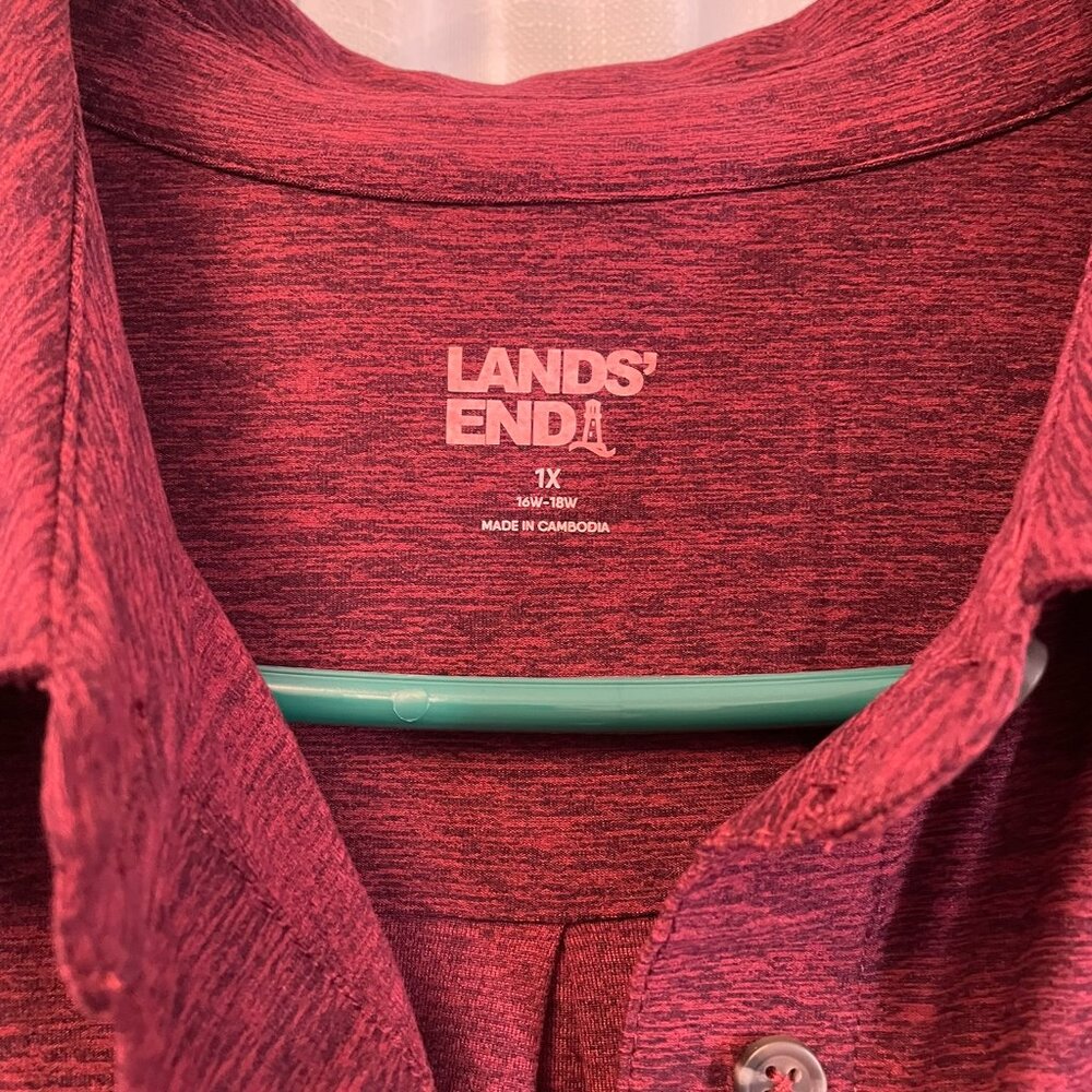 Lands End Women's 1X Long Sleeve Soft  Roll Tab Tunic Space Dye - Picture 2 of 6